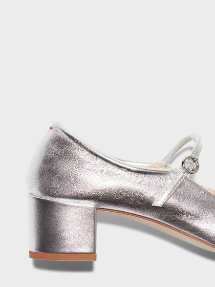 ALINE LAMINATED NAPPA LEATHER | SILVER