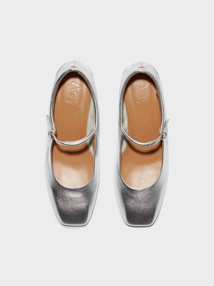 ALINE LAMINATED NAPPA LEATHER | SILVER