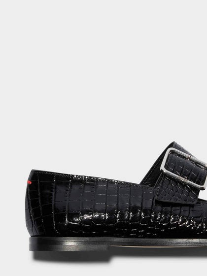 SUNNY CROC PRINT CALF LEATHER | BLACK