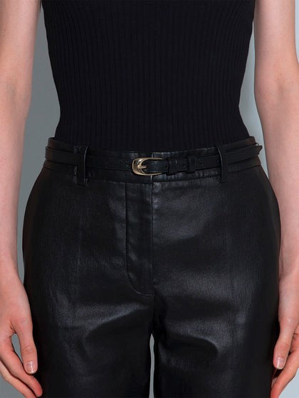 ELEANOR CALF LEATHER | BLACK/GOLD