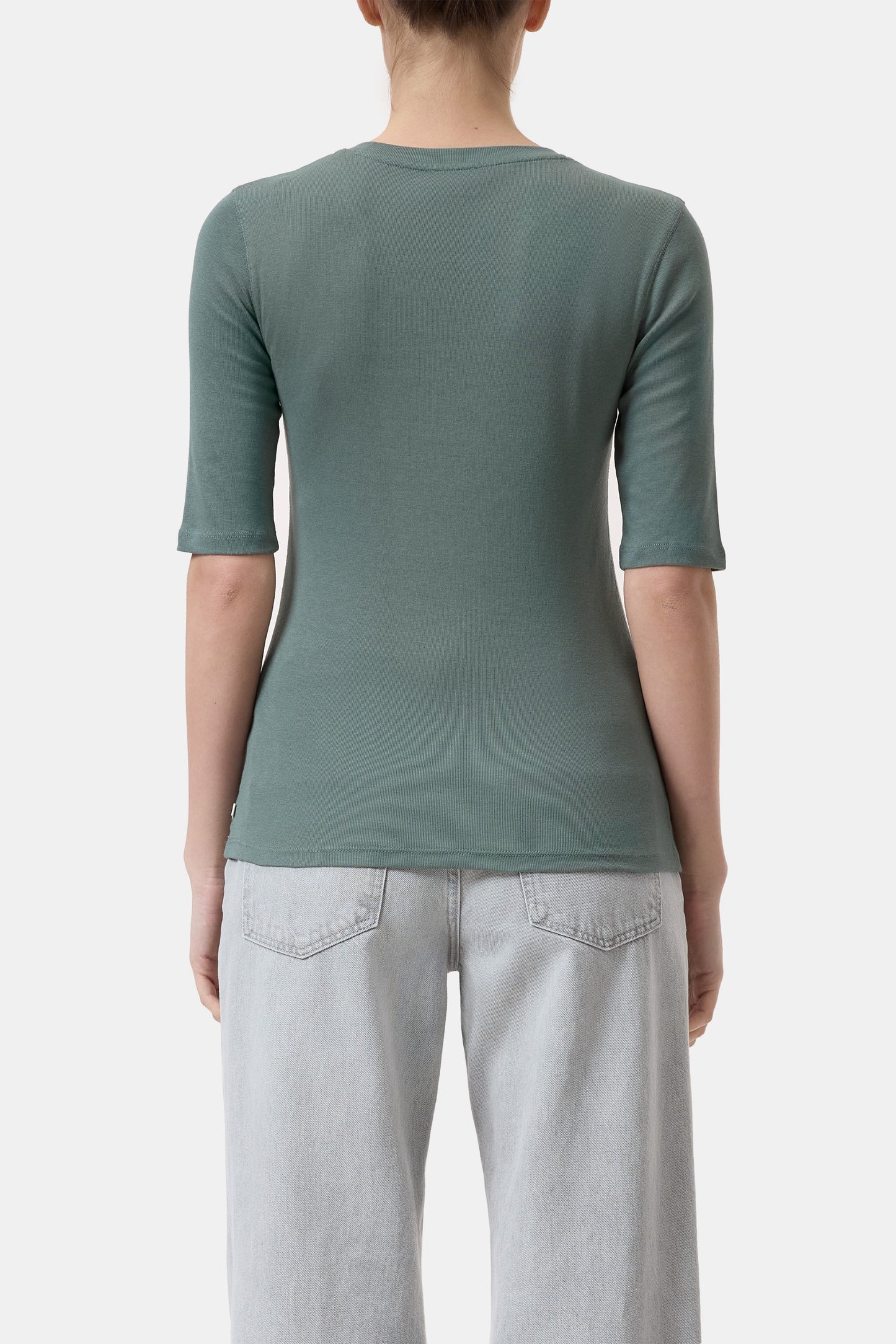 CREWNECK SHORTSLEEVE | GREYISH GREEN