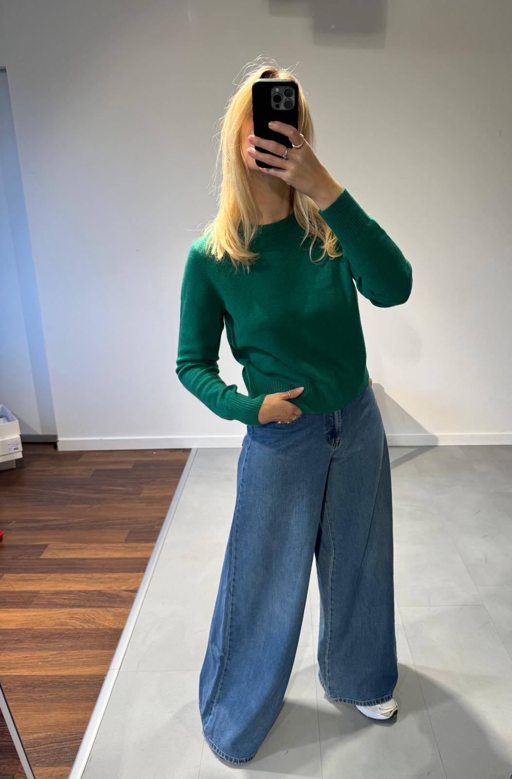 CASHMERE CREWNECK | JADE GREEN