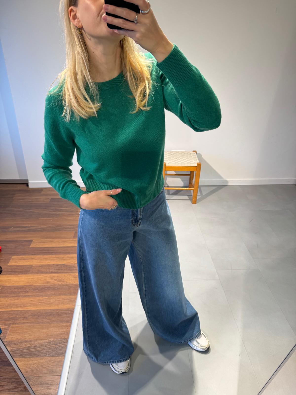 CASHMERE CREWNECK | JADE GREEN
