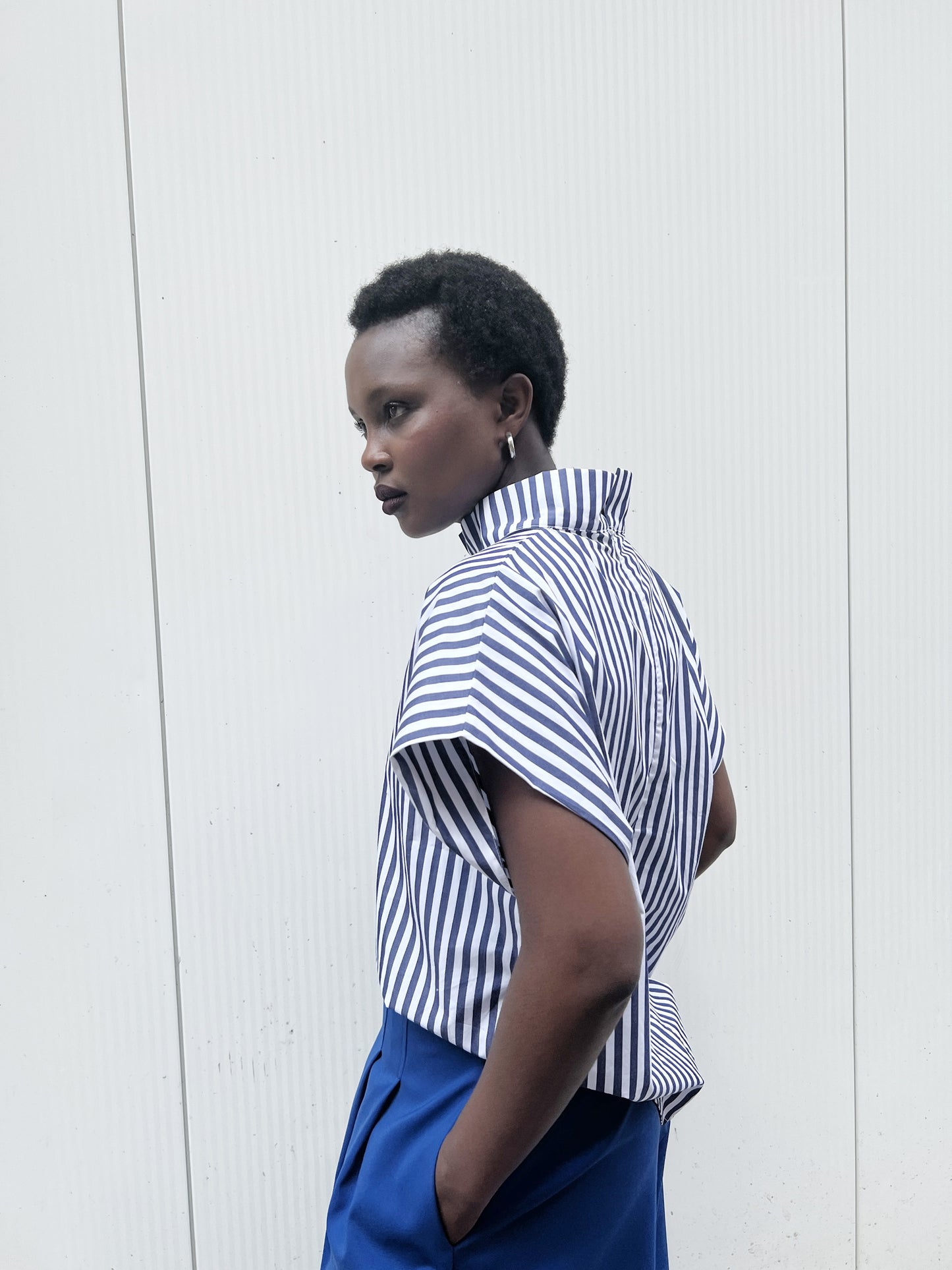 TUBA top | WIDE BLUE STRIPES