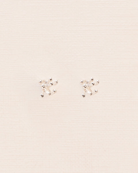 CLUSTER STUD EARRING | SILVER