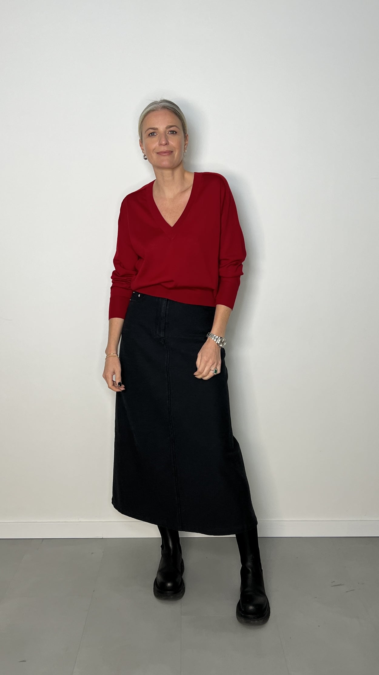 SAMMO skirt | WASHED BLACK DENIM