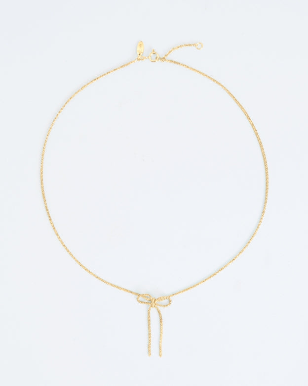 THIN NECKLACE WITH RIBBON | GOLD