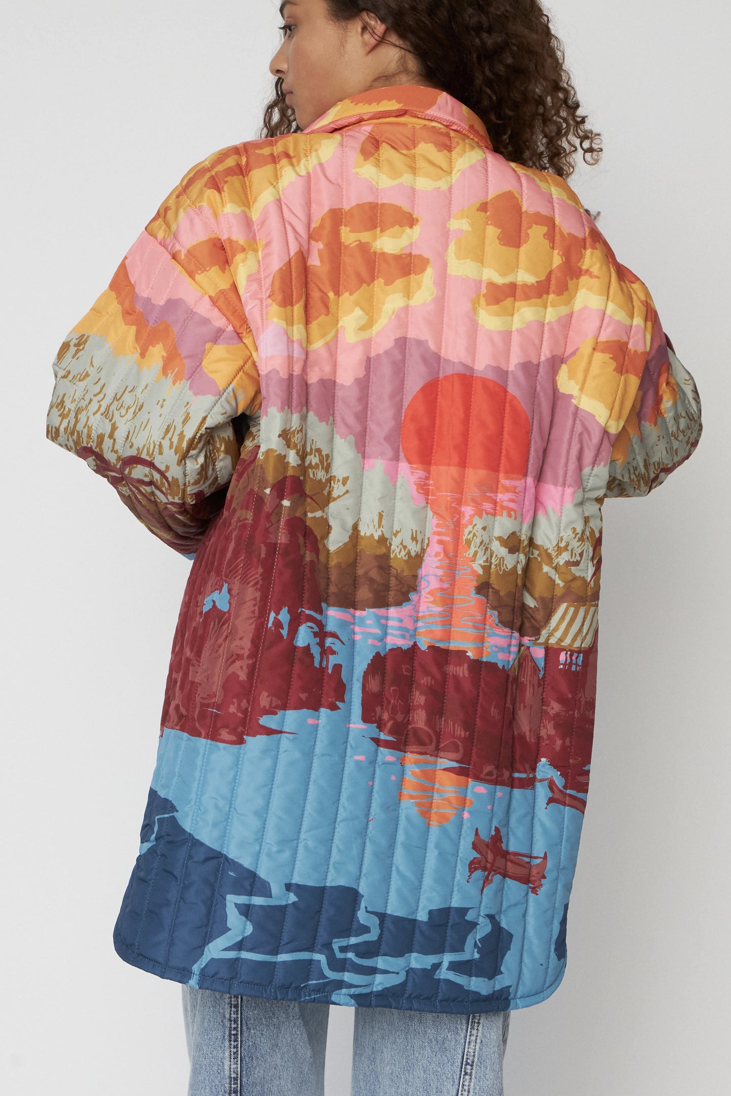 QUILTED LANDSCAPE COATE | MULTICOLOUR