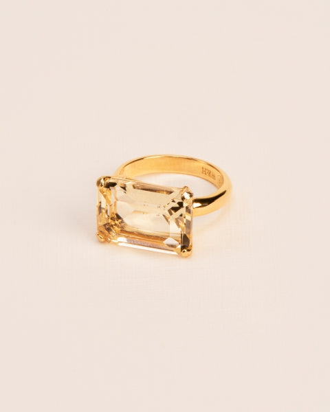 RING WITH CITRINE CRYSTAL | GOLD