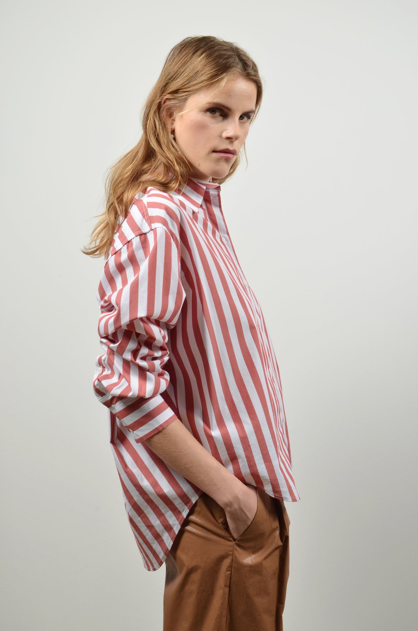 BENEDICT blouse | BRICK STRIPES
