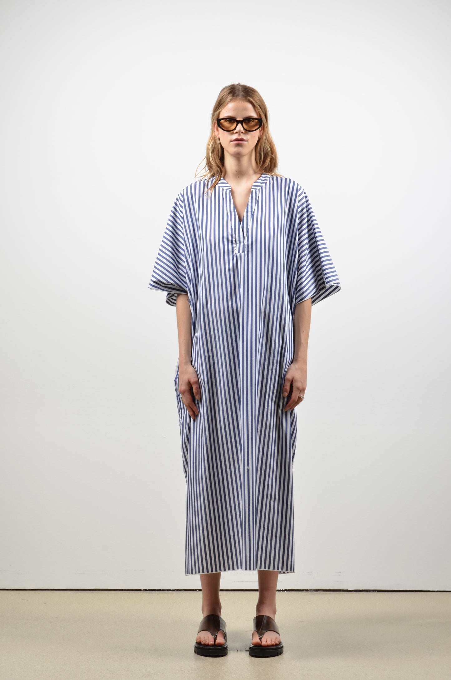 DARLA dress | WIDE BLUE STRIPES