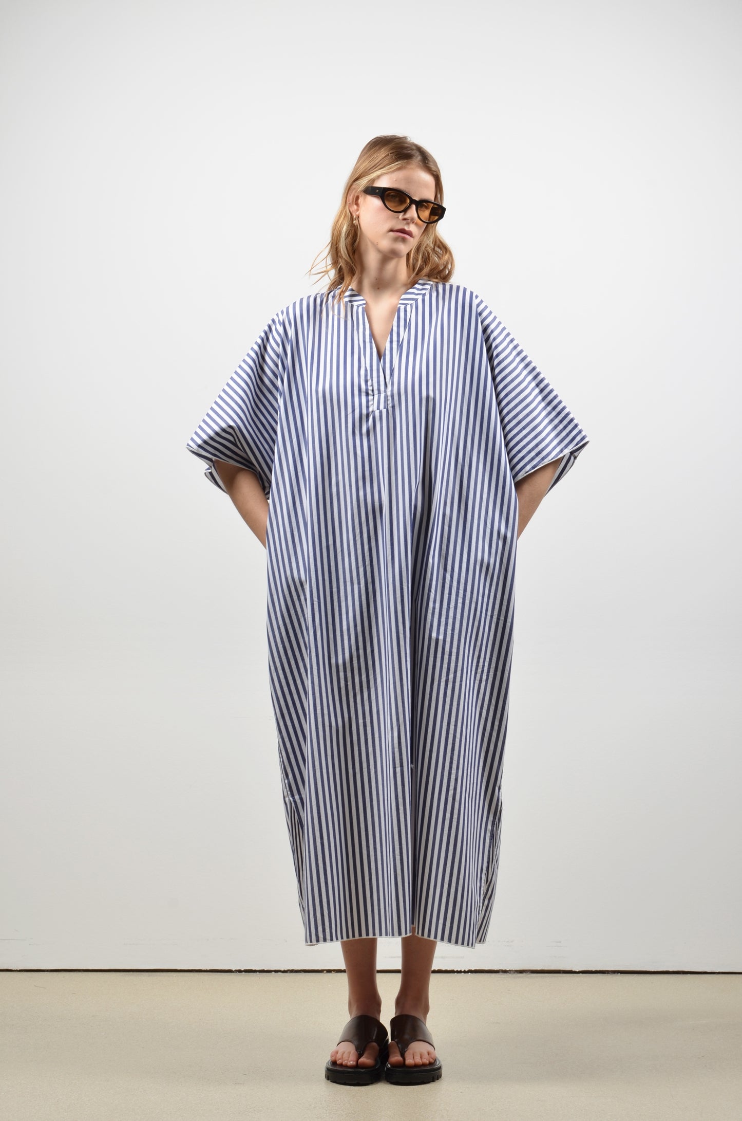 DARLA dress | WIDE BLUE STRIPES