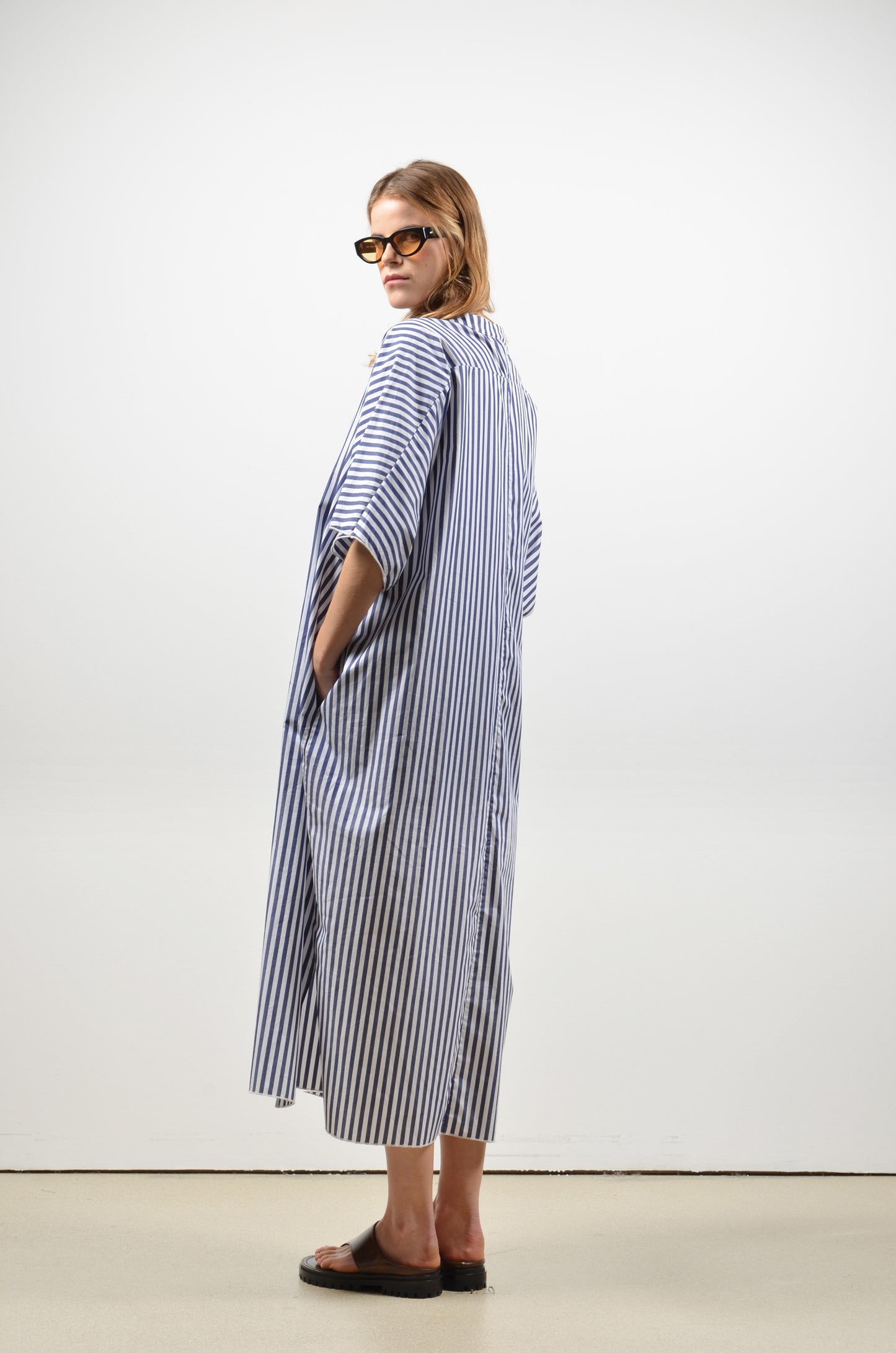DARLA dress | WIDE BLUE STRIPES