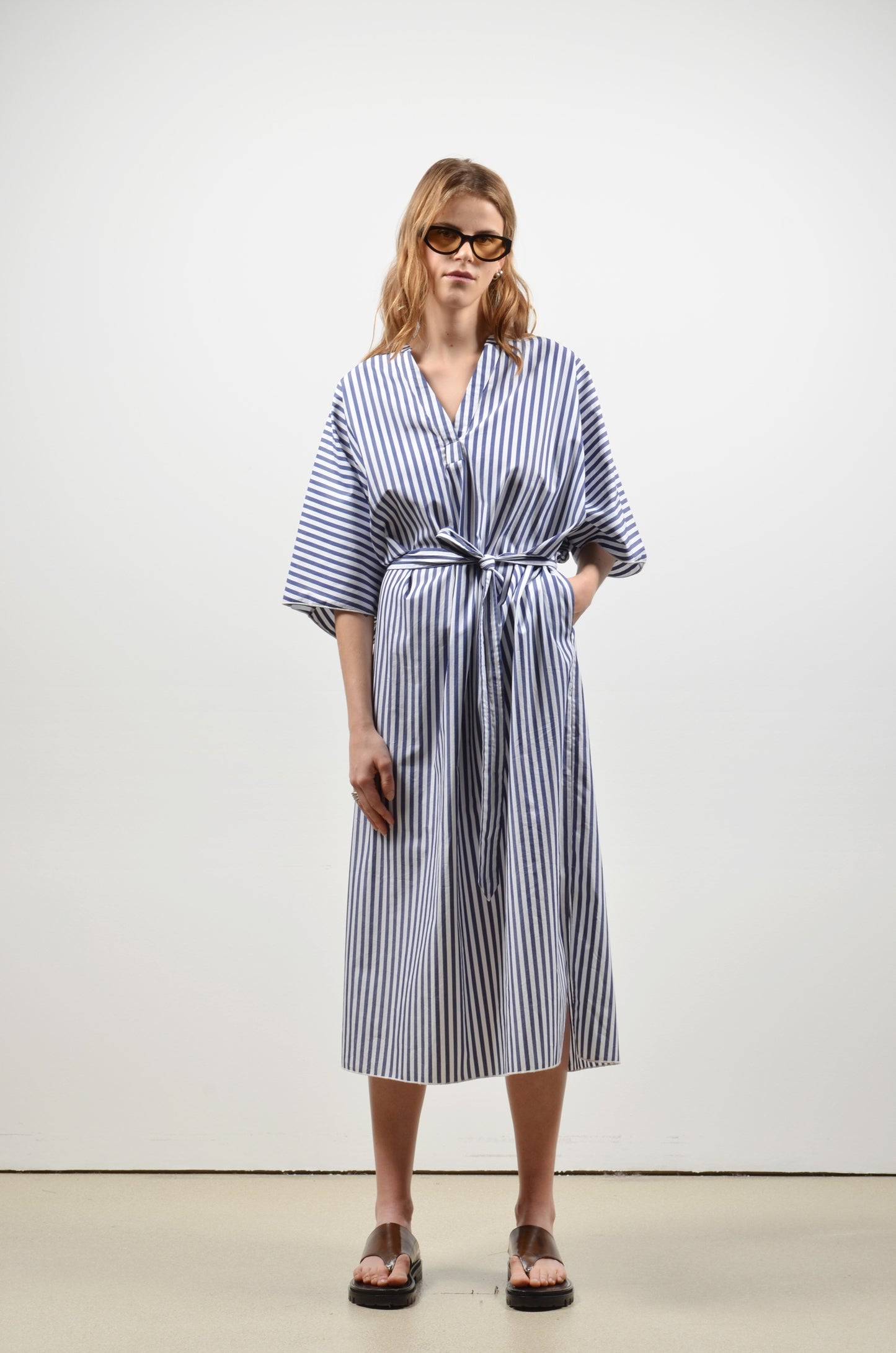 DARLA dress | WIDE BLUE STRIPES