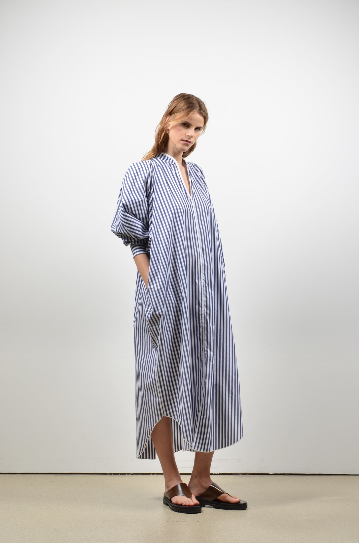 DONNIE dress | WIDE BLUE STRIPES