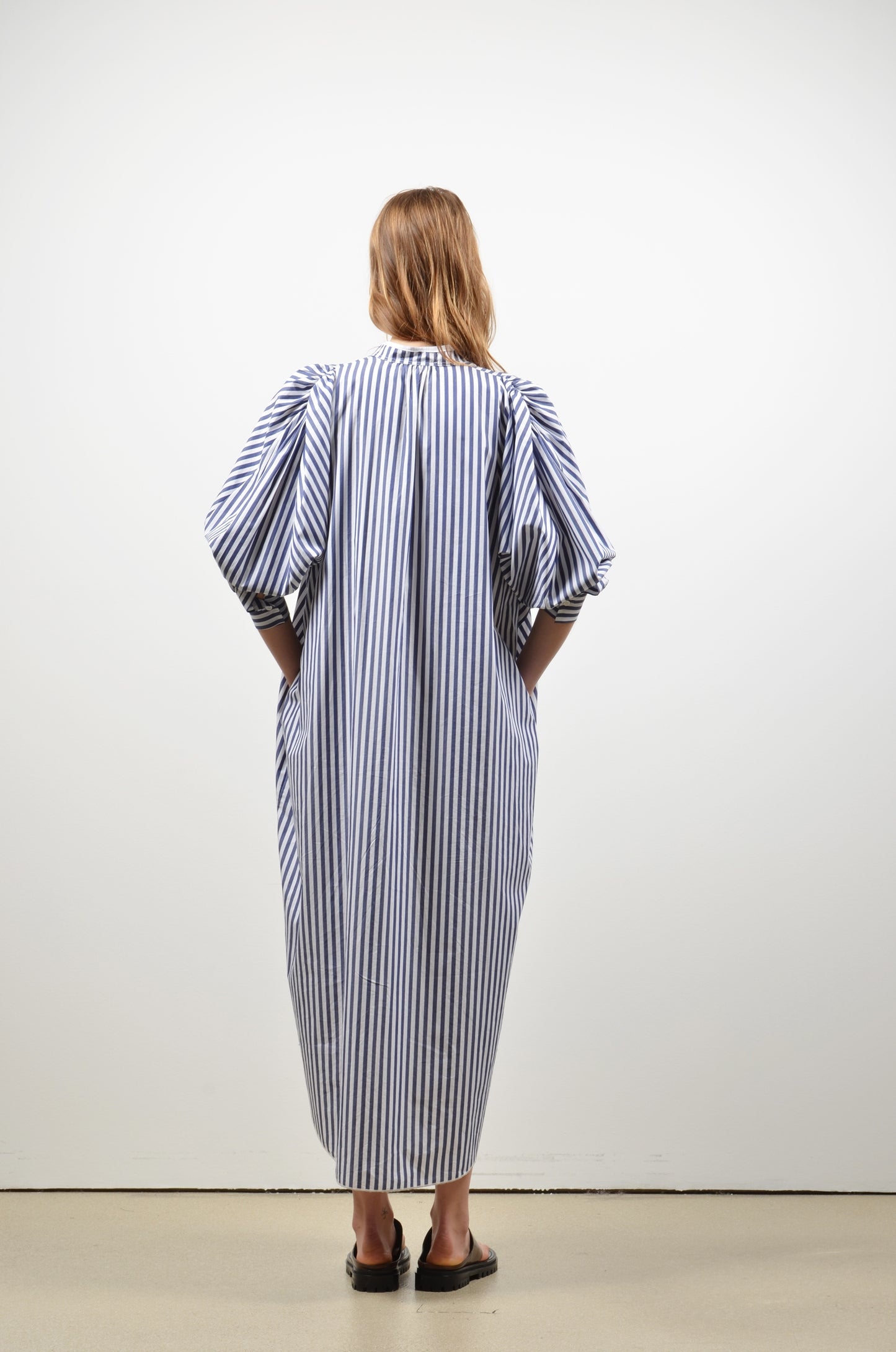 DONNIE dress | WIDE BLUE STRIPES