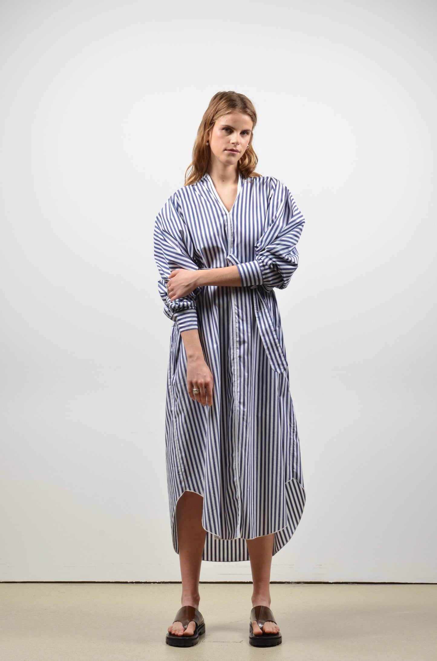 DONNIE dress | WIDE BLUE STRIPES