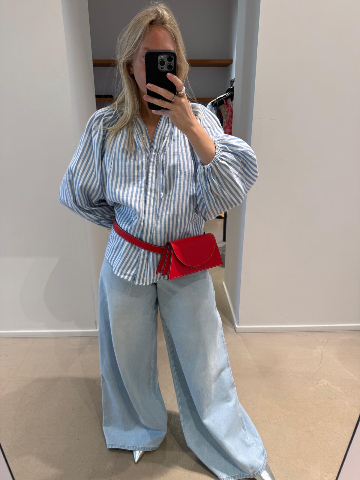 ALMA BLOUSE | LIGHT BLUE STRIPES
