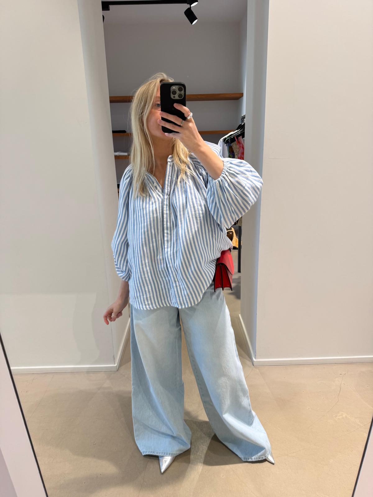 ALMA BLOUSE | LIGHT BLUE STRIPES