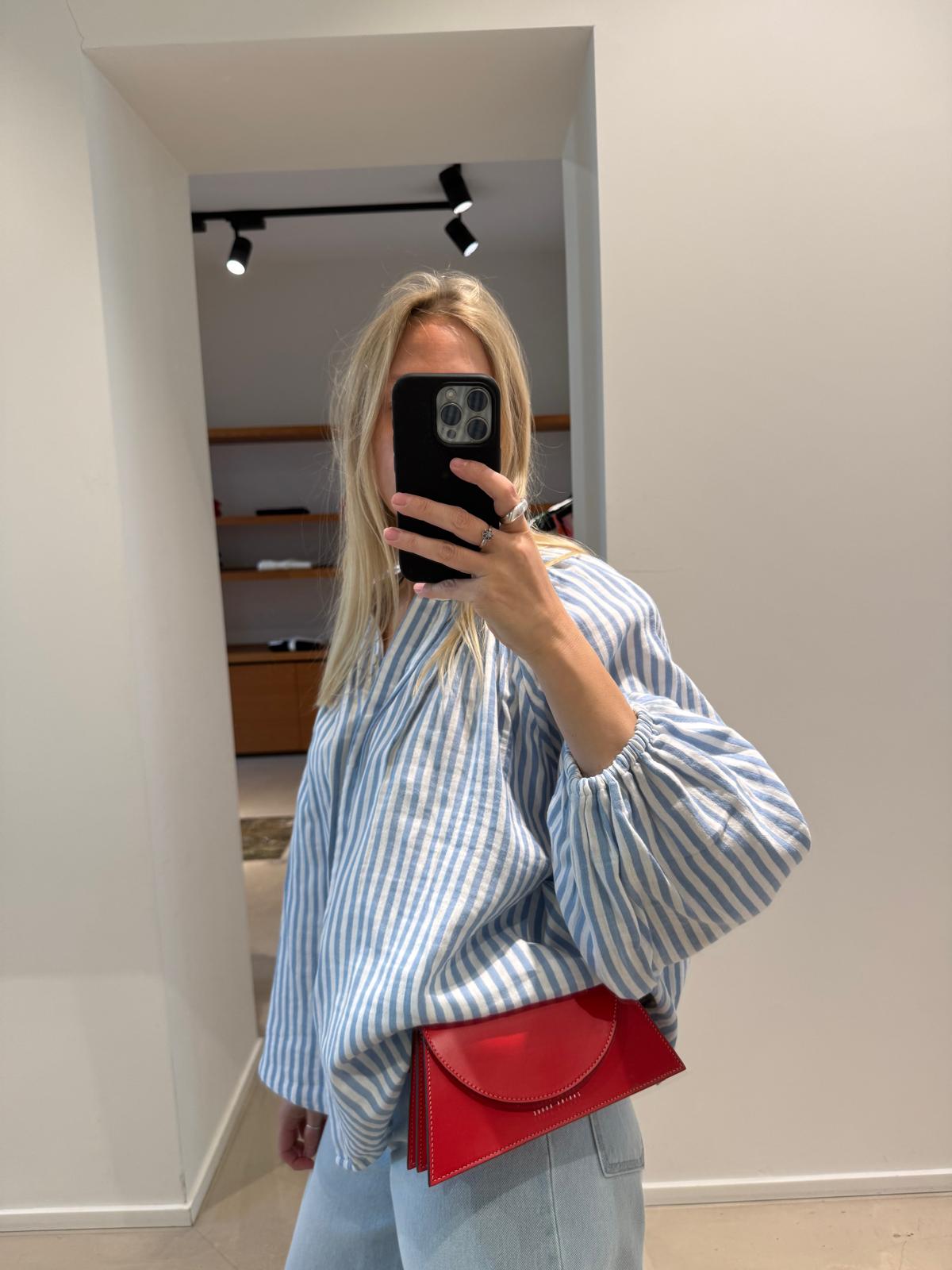 ALMA BLOUSE | LIGHT BLUE STRIPES