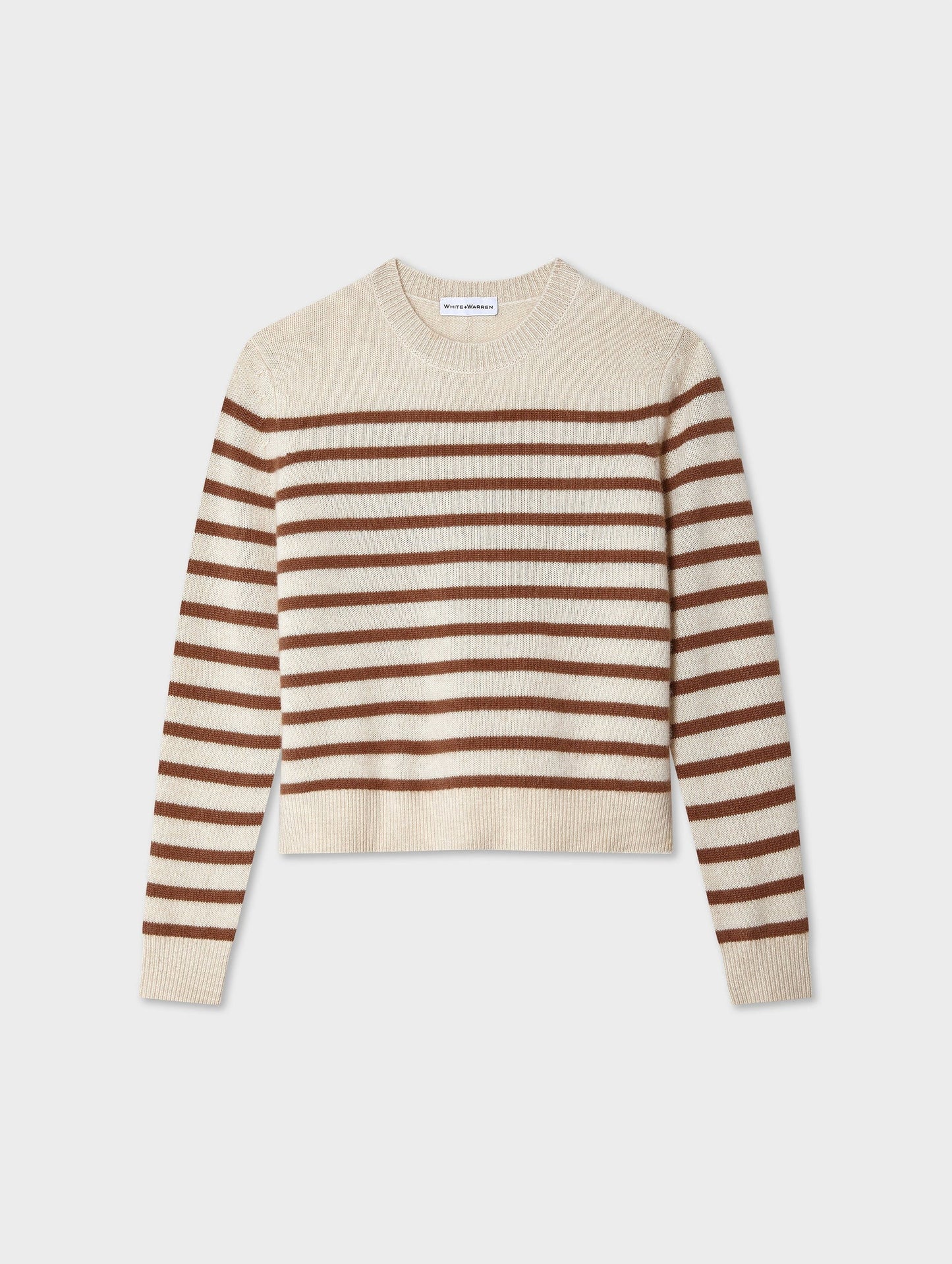 CASHMERE STRIPED CREW | BROWN STRIPES