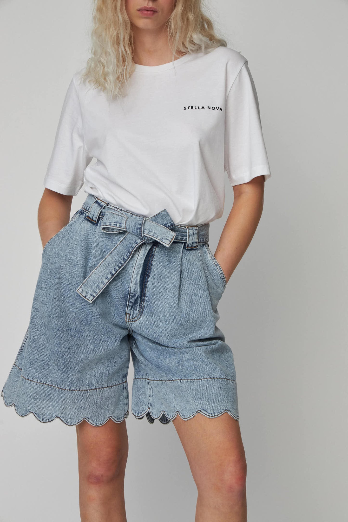 MOON WASHED DENIM SHORTS | DENIM BLUE