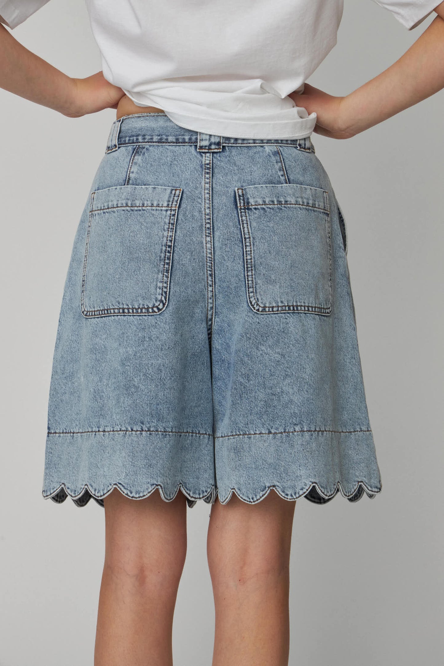 MOON WASHED DENIM SHORTS | DENIM BLUE