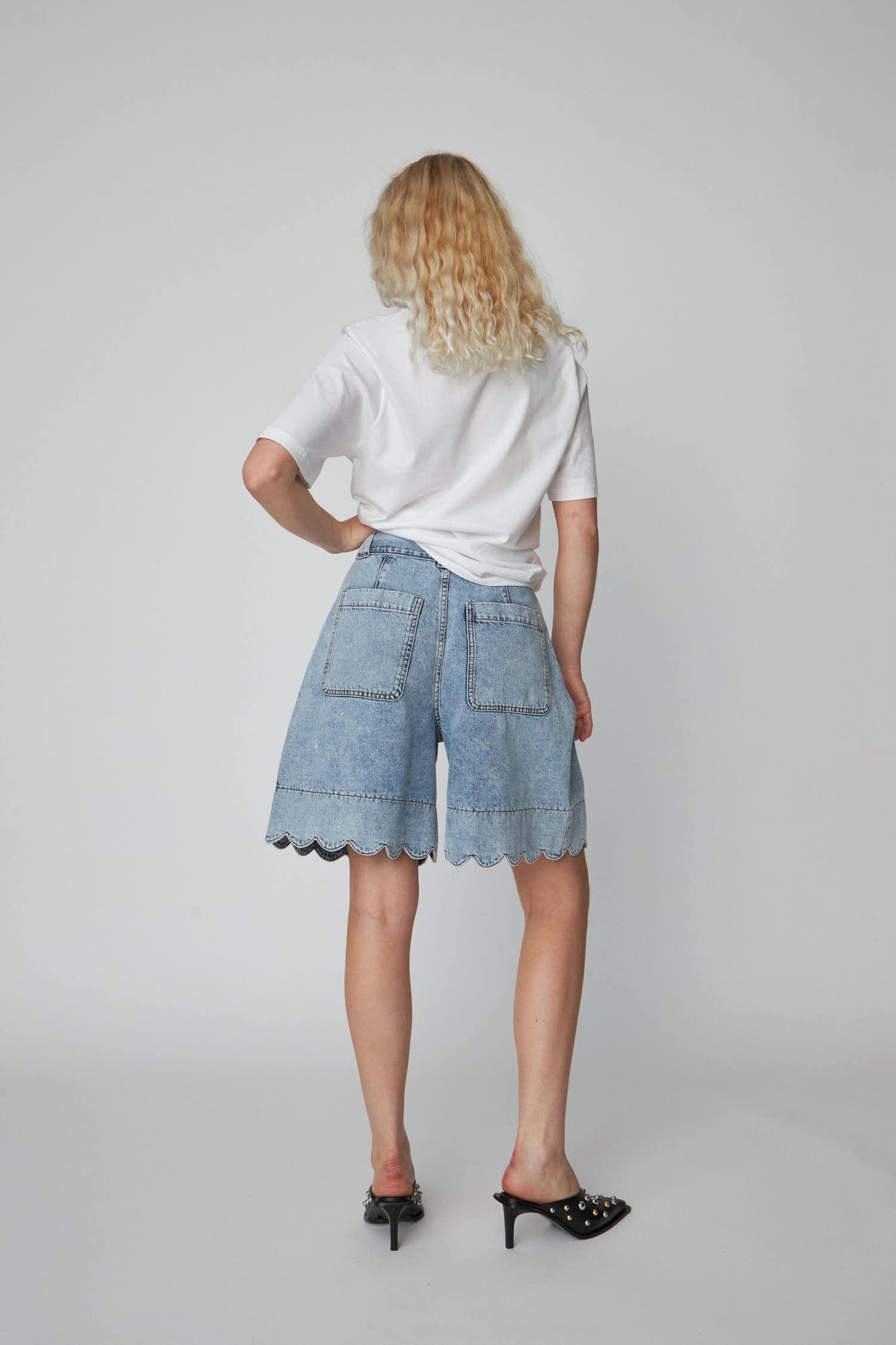 MOON WASHED DENIM SHORTS | DENIM BLUE
