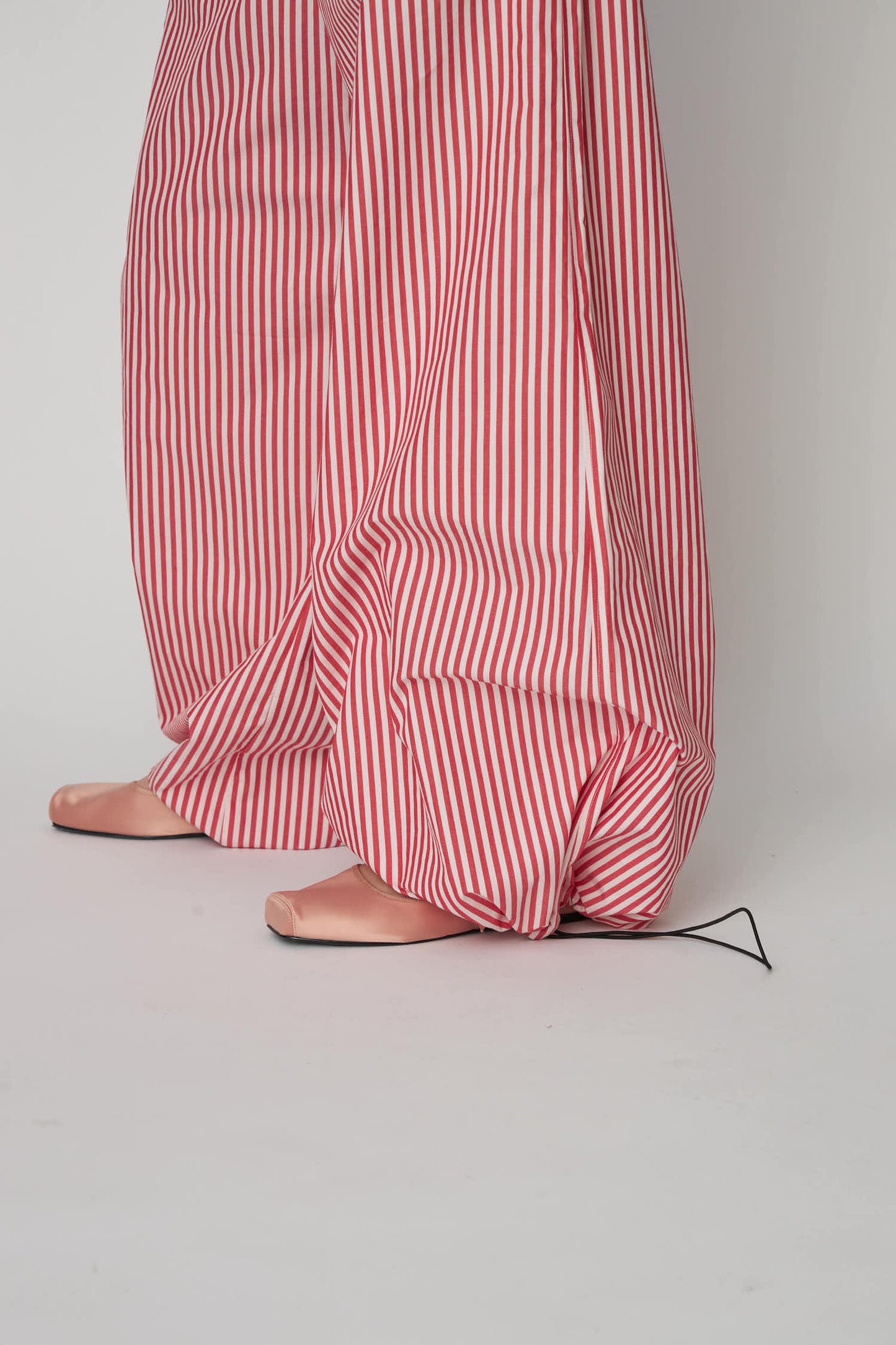 OVERSIZED STRIPED COTTON PANTS | RED