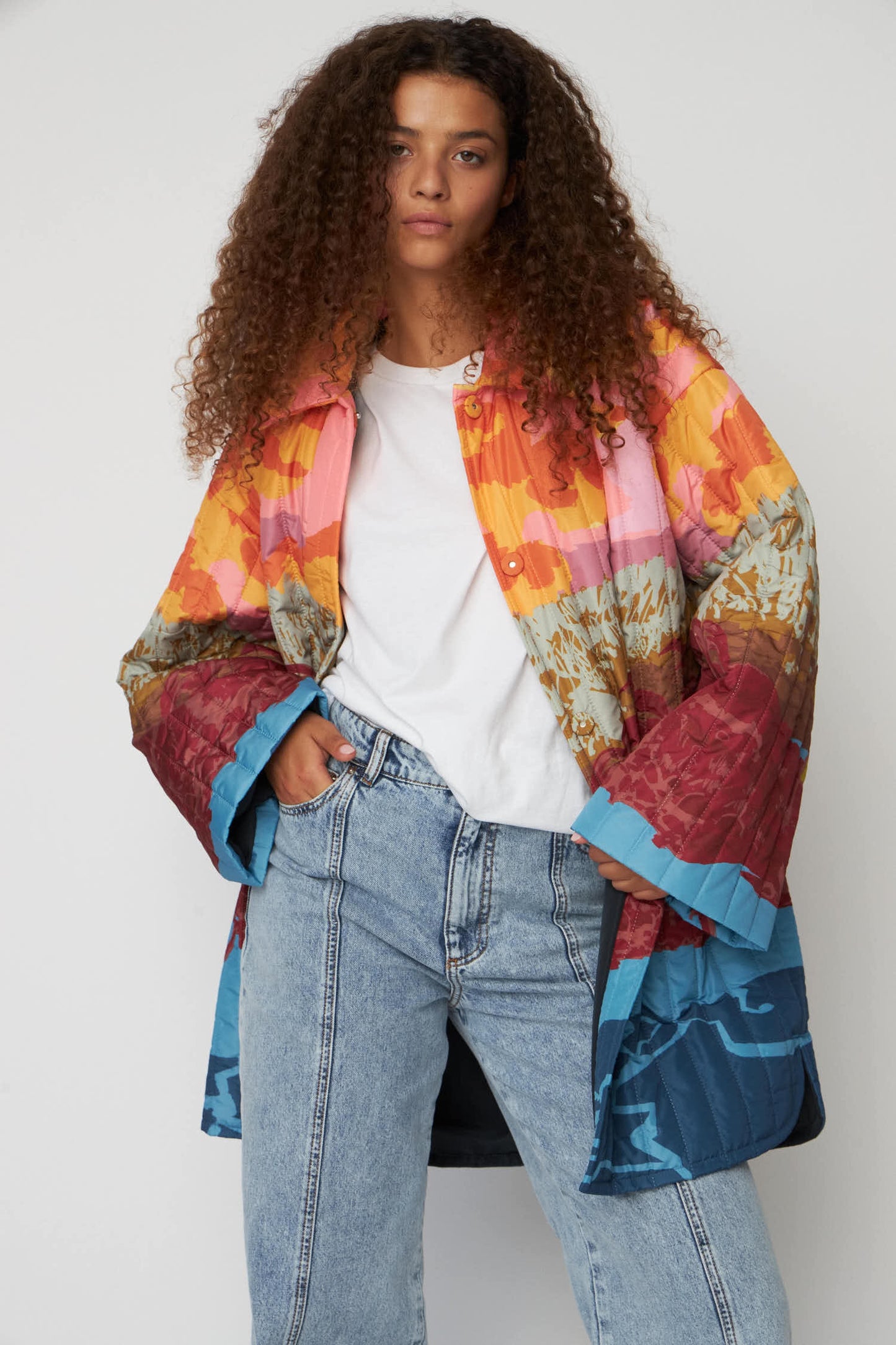QUILTED LANDSCAPE COATE | MULTICOLOUR