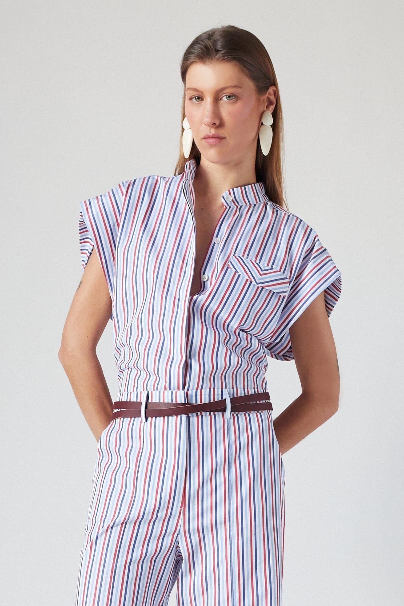 CARTER TOP | RED-NAVY STRIPES
