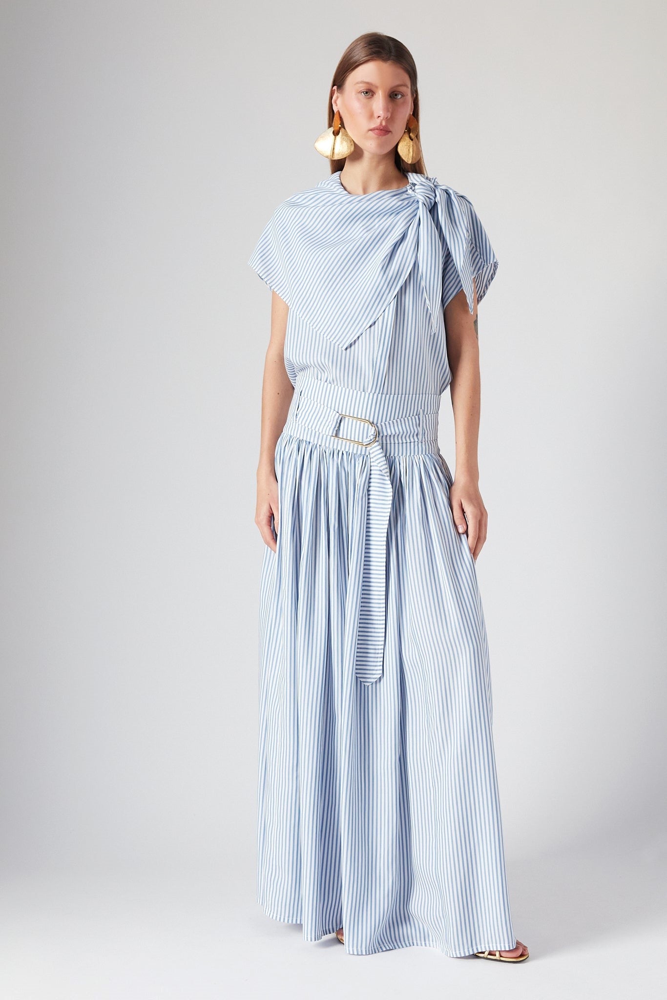 RENATA SKIRT | LIGHT BLUE STRIPES