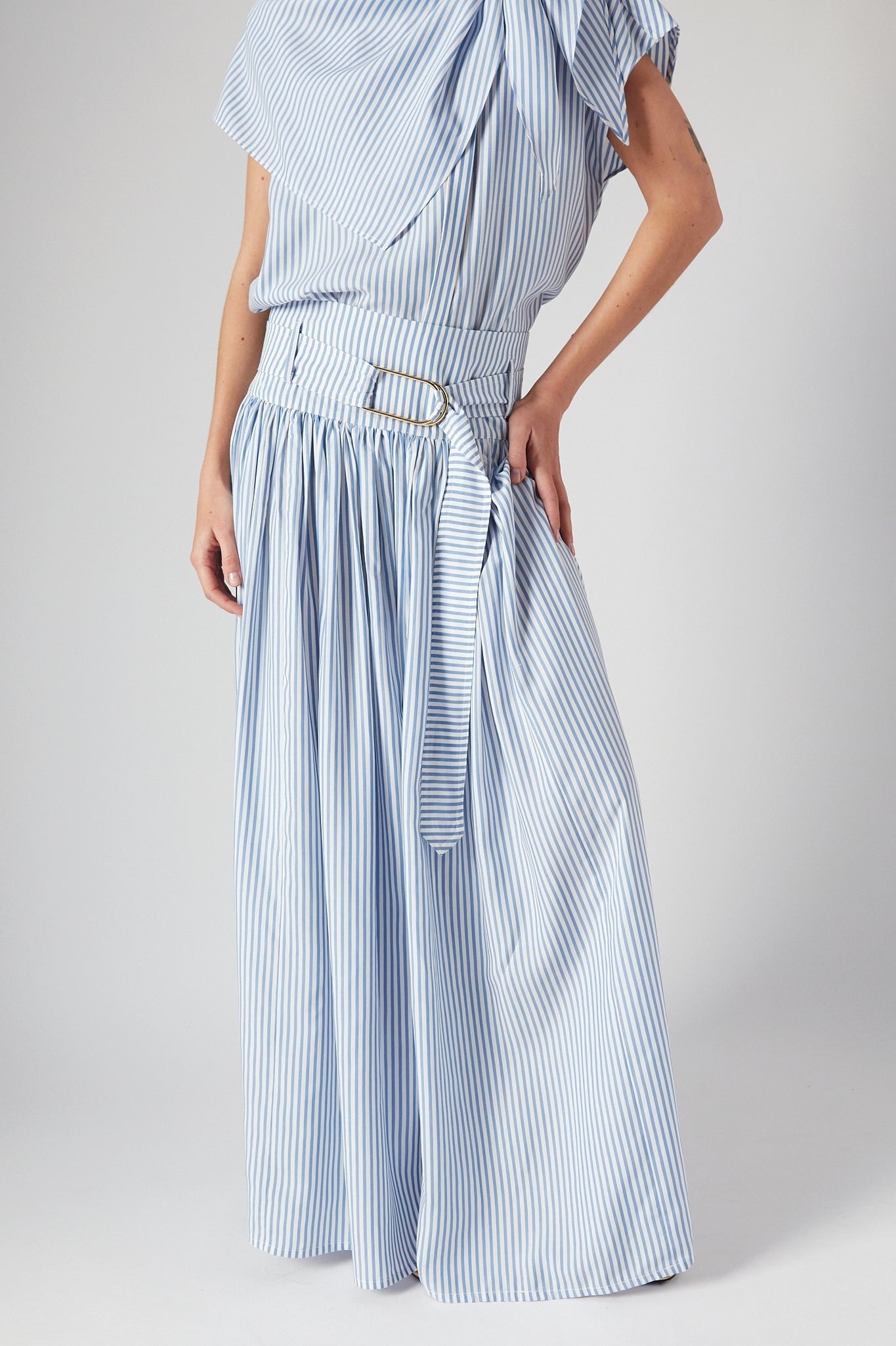 RENATA SKIRT | LIGHT BLUE STRIPES