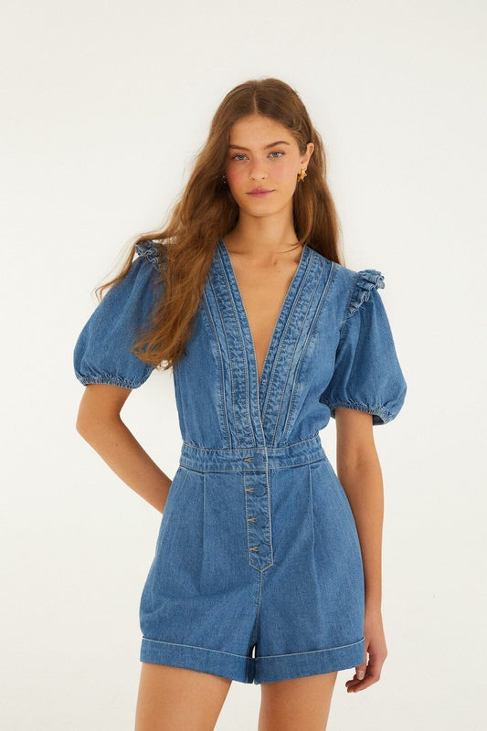 DENIM ROMPER jumpsuit