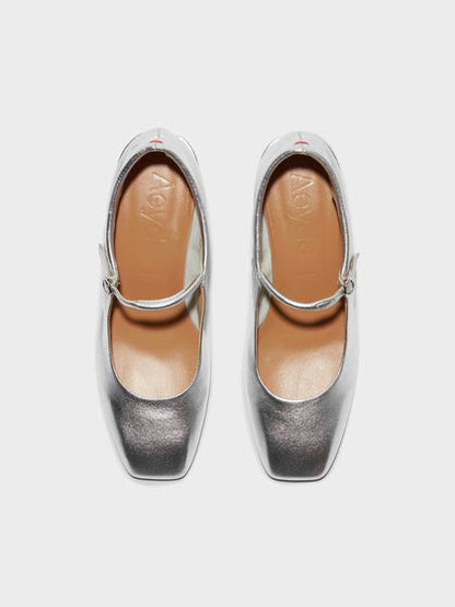 ALINE LAMINATED NAPPA LEATHER | SILVER