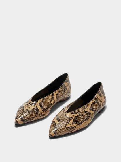 MOA SNAKE PRINT CALF LEATHER | LATTE BEIGE