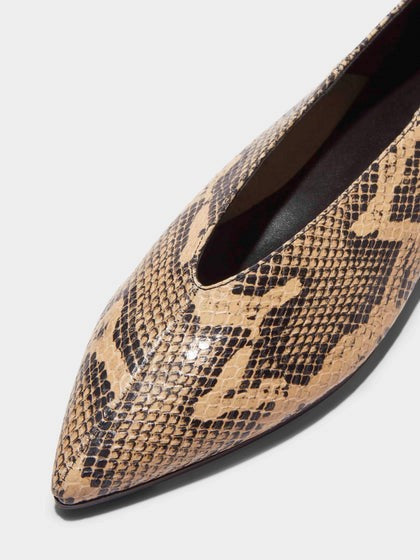 MOA SNAKE PRINT CALF LEATHER | LATTE BEIGE