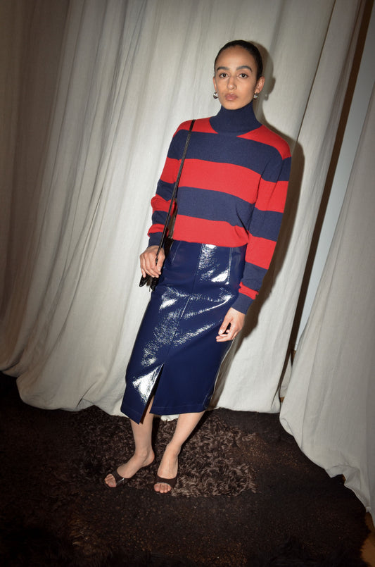 RED-NAVY STRIPES / XS
