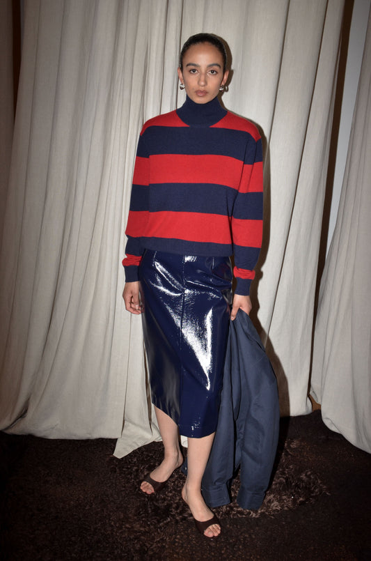 RED-NAVY STRIPES / XS