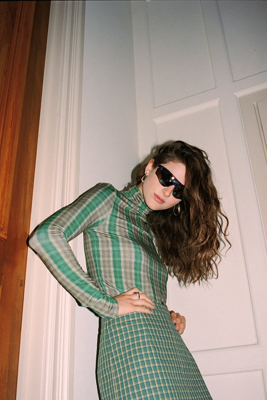 GREEN-KHAKI CHECK / S