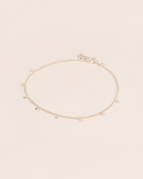 BRACELET WITH HAMMERED CHARMS | SILVER