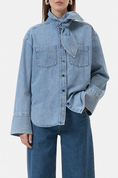 DENIM SCARF SHIRT