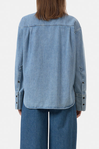 DENIM SCARF SHIRT