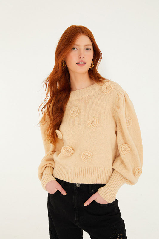 CROCHET FLOWER pullover