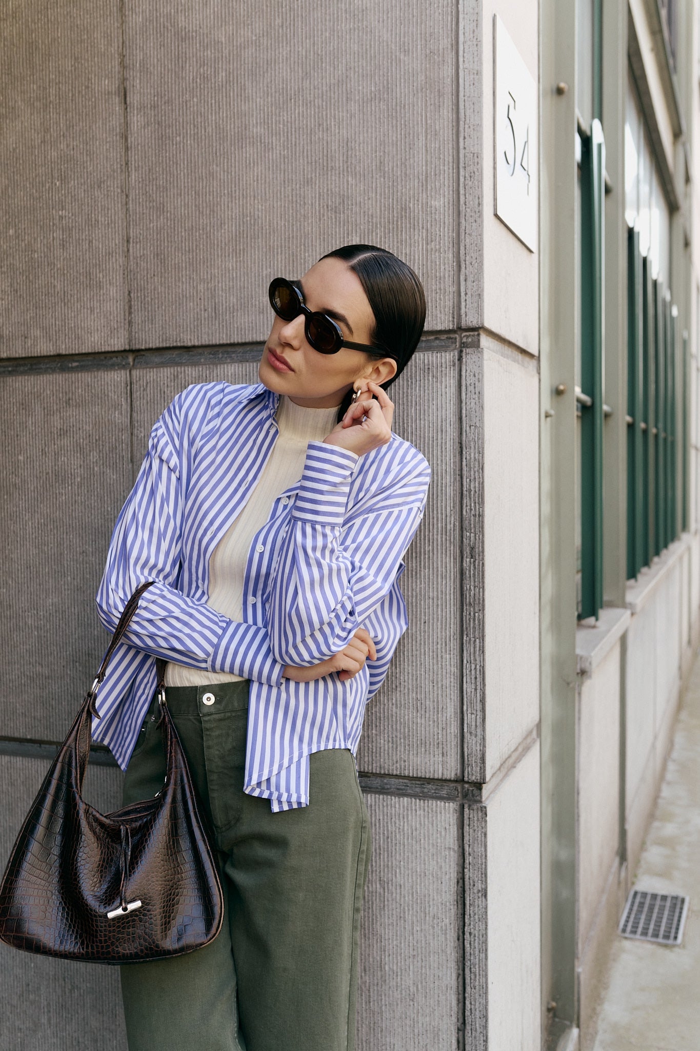 BENEDICT blouse | WIDE BLUE STRIPES
