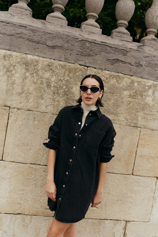 DENJI dress | WASHED BLACK DENIM