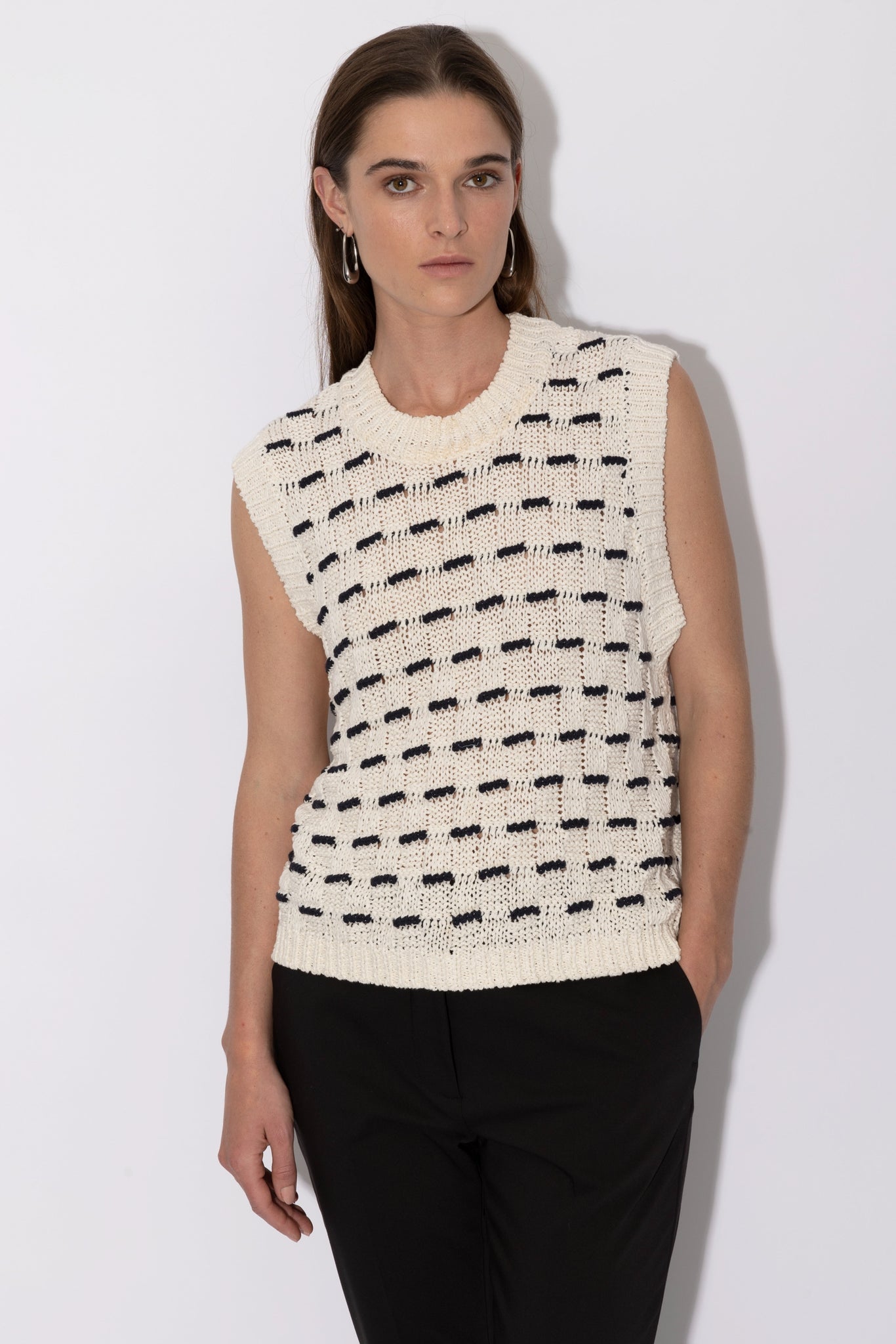 KAPPA knitted top | ECRU-NAVY
