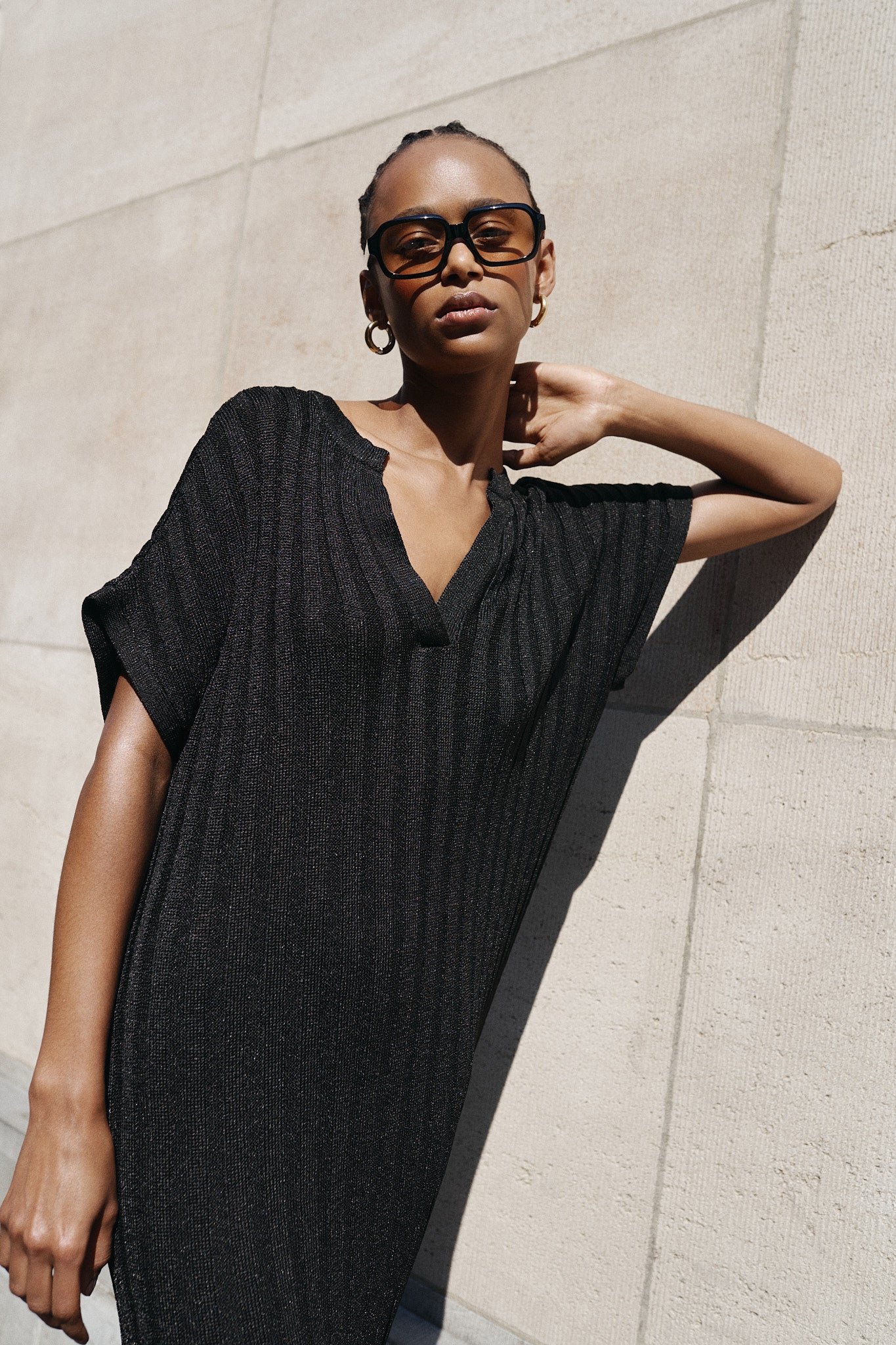 KASSANDRA knitted dress | BLACK