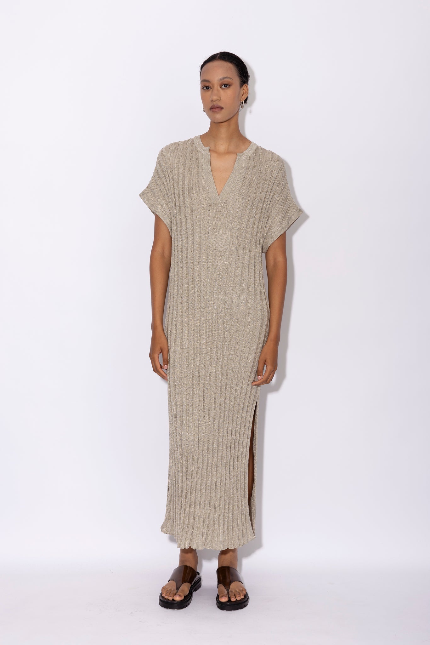 KASSANDRA knitted dress | SILVER