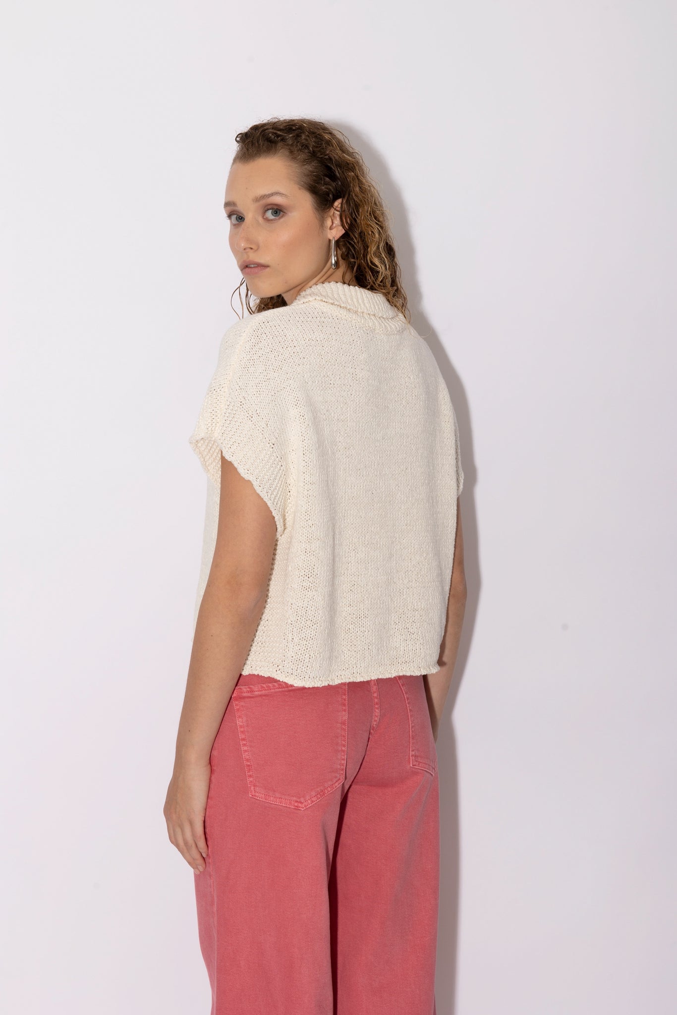 KOVAZ knitted top | ECRU